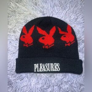 authentic Playboy x Pleasures jacquard bunny beanie hat black 2022 collectible